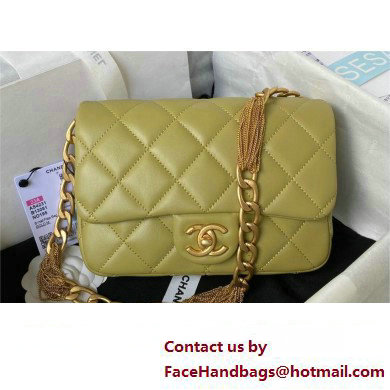 Chanel Lambskin & Gold-Tone Metal small flap bag yellow AS4231 2023
